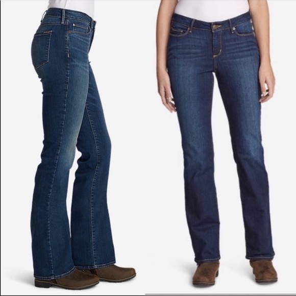 Eddie Bauer Y2K Natural Barely Bootcut Mid-Rise Medium Wash Skinny Jeans Size 6 - Picture 1 of 15